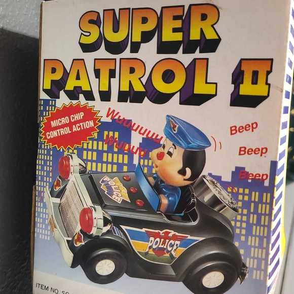 Rare Vintage Super Patrol II Police Car Toy with Blue and Black Design - Picture 2 of 5